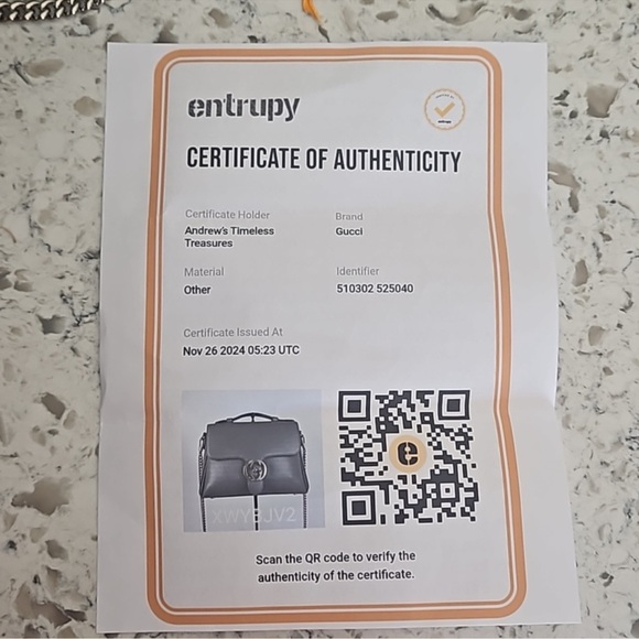 Gucci Taupe Pebbled Leather Shoulder Bag with COA - Picture 13 of 13